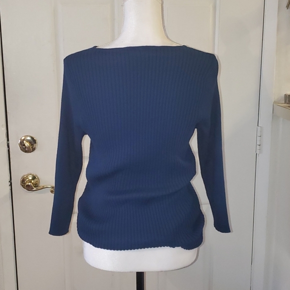 Lane Bryant Ribbed Keyhole 3/4 Sleeve Sweater SZ 14/16 - Picture 3 of 7